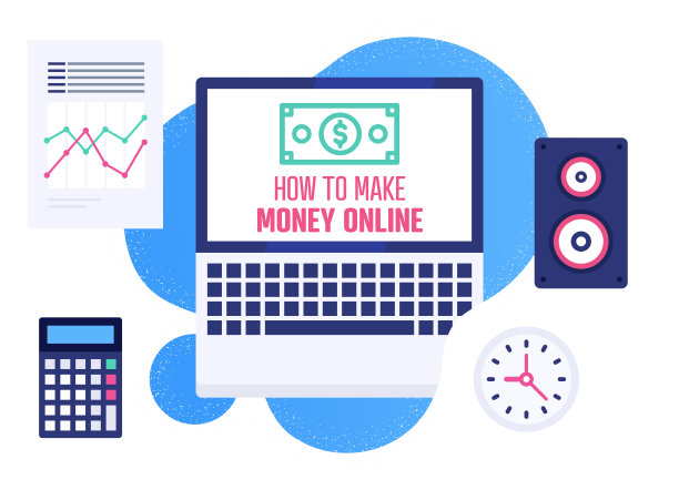 现代平面设计插图如何在网上赚钱图片下载