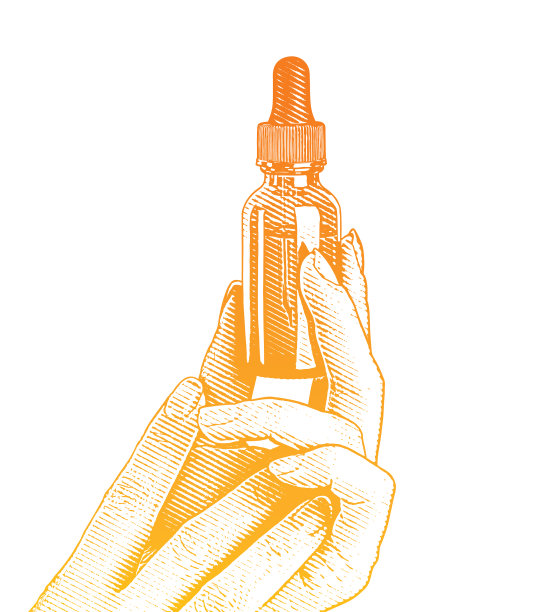 手握CBD油瓶和吸管图片下载