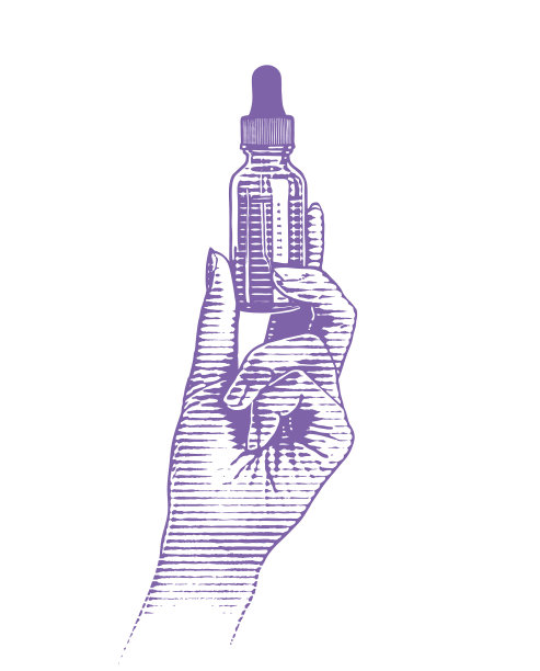 手握CBD油瓶和吸管图片下载