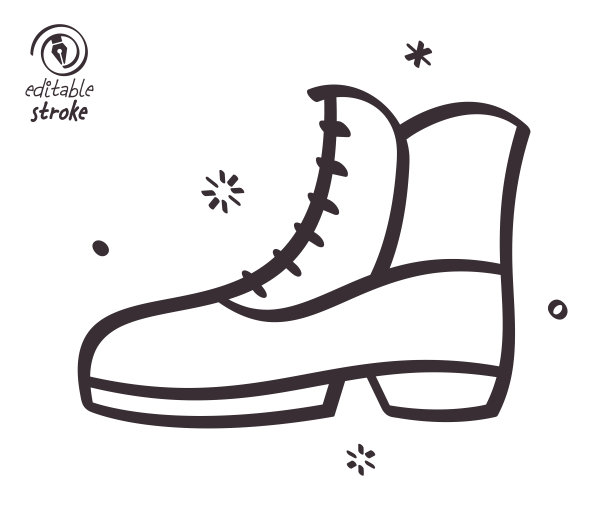 俏皮线条插图冬季靴子图片下载