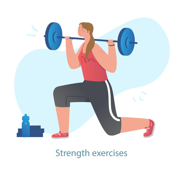 女孩用杠铃做练习图片下载