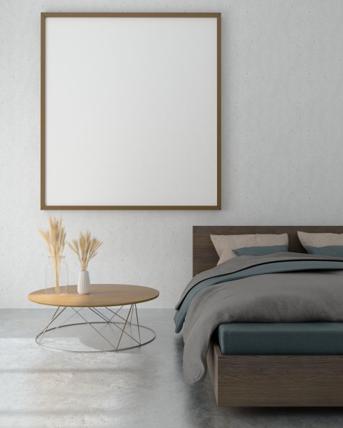 框架3D室内插画，墙面设计现代感十足，空白空间创意十足;图片下载