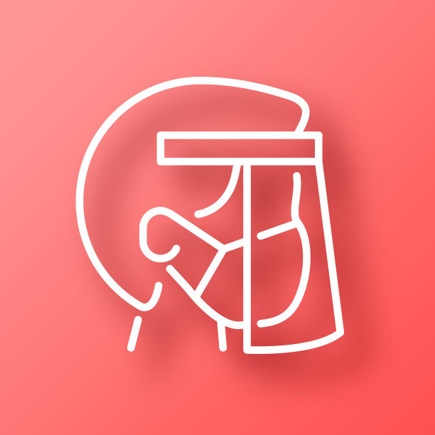 佩戴医用口罩和面罩的人员。图标在红色背景与阴影图片下载