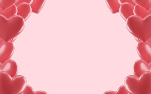 粉红色气球框架孤立复制空间背景图片下载