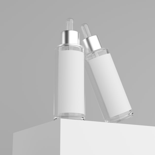 透明玻璃滴管瓶模型与设计的地方图片下载