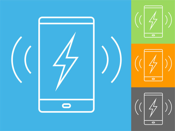 手机与充电闪电图标图片下载