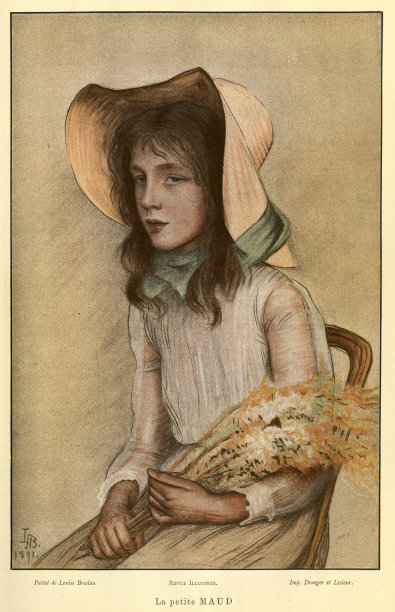 《娇小的莫德》，路易丝·凯瑟琳·布雷斯劳，《一个年轻女孩的肖像》，19世纪维多利亚艺术图片下载