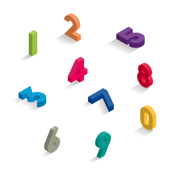 等距彩色数字图片下载