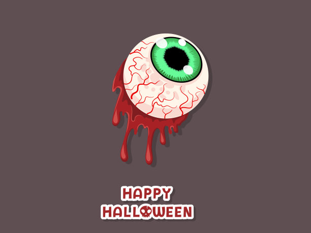 万圣节快乐图标恐怖眼球概念图片下载