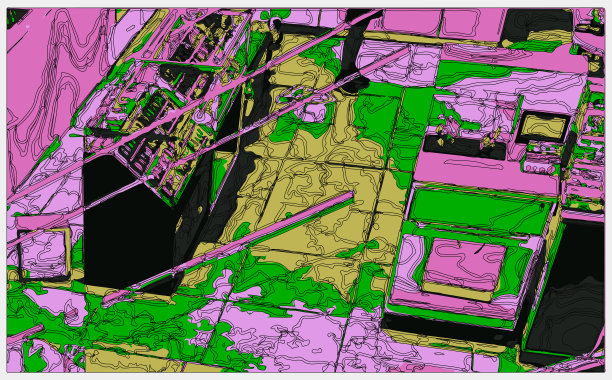 勾勒风格霓虹色彩超时空卡通室内场景，室内空间餐厅图片下载