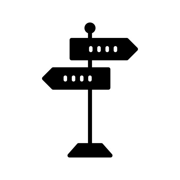 道路标志黑线和填充矢量图标图片下载