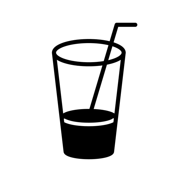 冷饮黑线和填充矢量图标图片下载