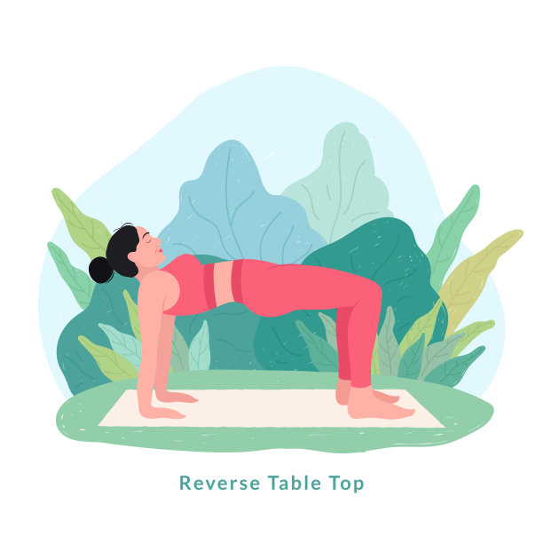 反向桌面瑜伽姿势。为瑜伽日庆祝活动做瑜伽的年轻女子。图片下载
