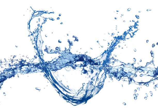 抽象的蓝色飞溅和蓝色波浪的3d插图图片下载