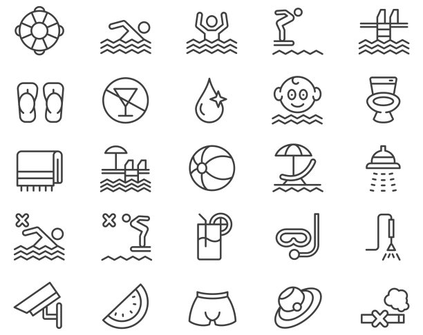 游泳池图标设置图片下载