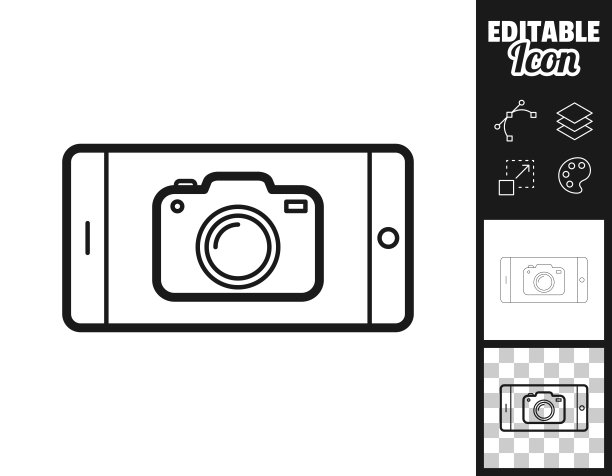 智能手机和相机。图标设计。轻松地编辑图片下载