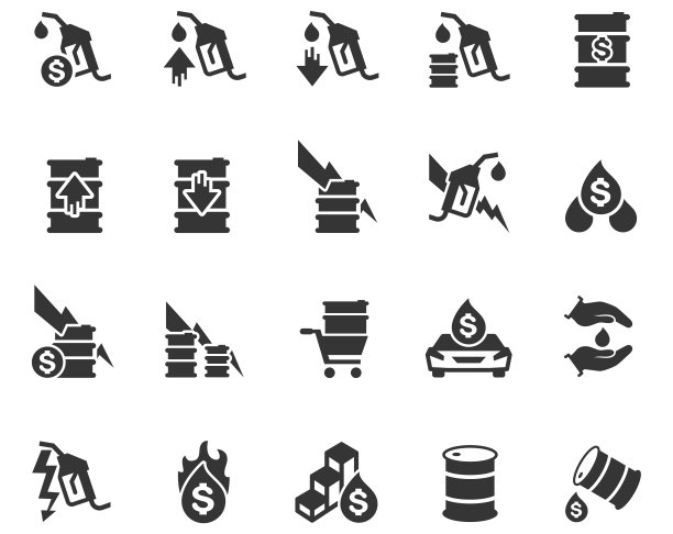 石油危机图标集图片下载