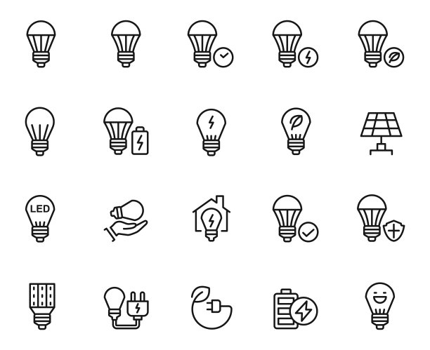 LED灯泡图标设置图片下载