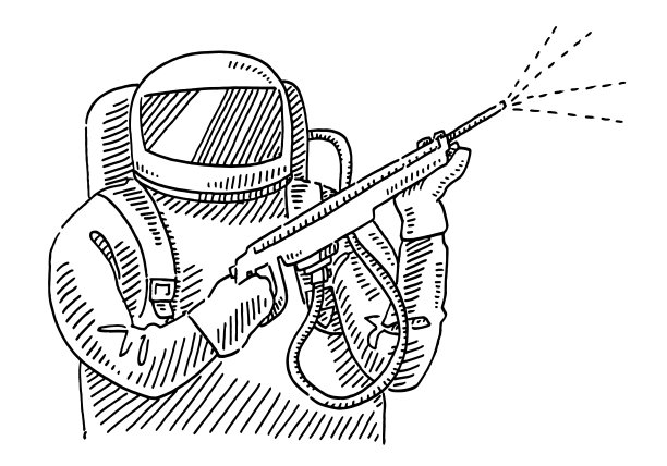 穿着防护服的男士消毒图图片下载