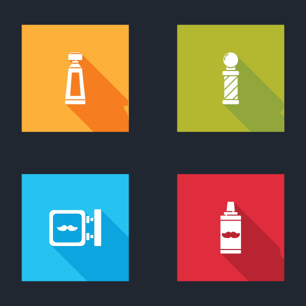 集霜或乳液化妆品管，经典的理发店杆，理发店和剃须凝胶泡沫图标。向量图片下载