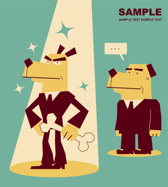 两只独特的狗商人之间的对比图片下载