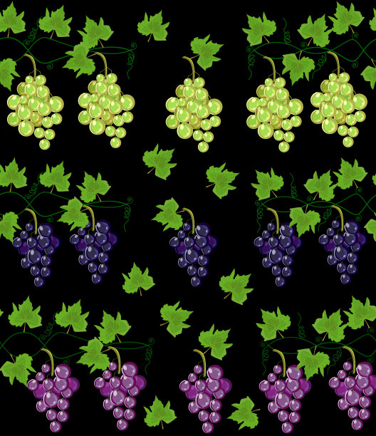 葡萄藤无缝花纹图片下载