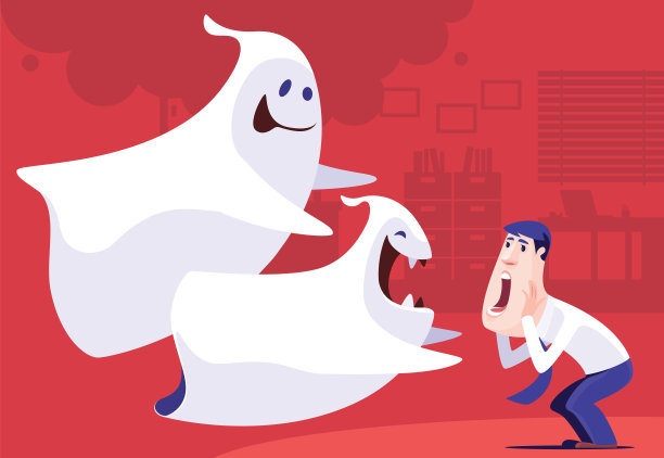 商人在办公室遇到鬼魂时尖叫图片下载