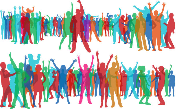 人群(所有人都是完整和可移动的)图片下载