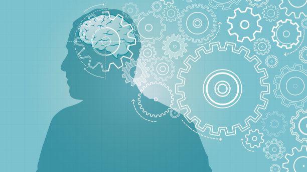 用大脑转动人头上的齿轮图片下载