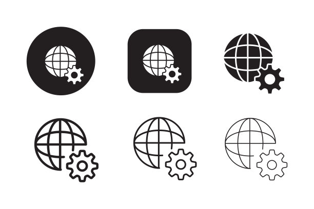 齿轮图标地球仪图片下载