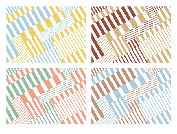 条纹背景插图一套简单多彩的/ A图片下载