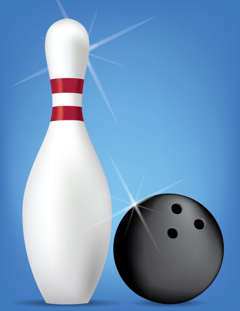 保龄球瓶和球与复制空间图片下载