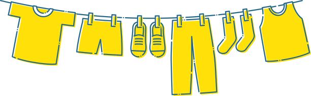 蓝色虚线简单洗衣插图/插图材料(矢量插图)图片下载