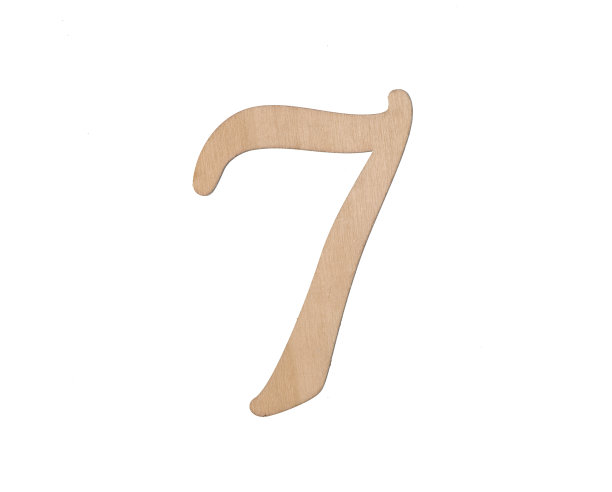 木制数字7孤立在白色背景图片下载
