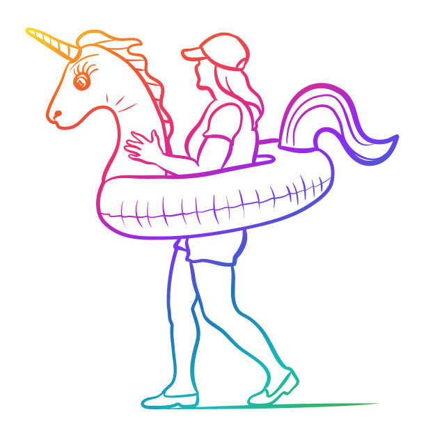 彩虹独角兽漂浮图片下载