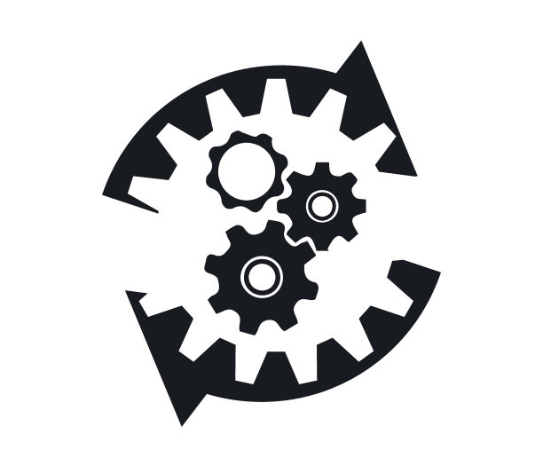 数字服务标志，技术服务标志设计模板。齿轮图标，图标矢量符号。图片下载