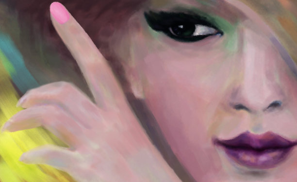 绘画插图的年轻女子迷人的风格图片下载