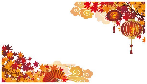 华丽的中国风格的亚洲传统装饰边秋叶图片下载