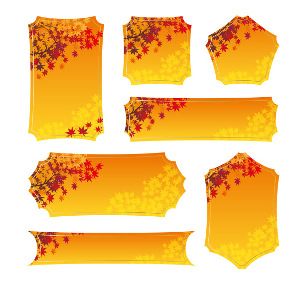 华丽的中国风格的亚洲传统装饰边秋叶图片下载