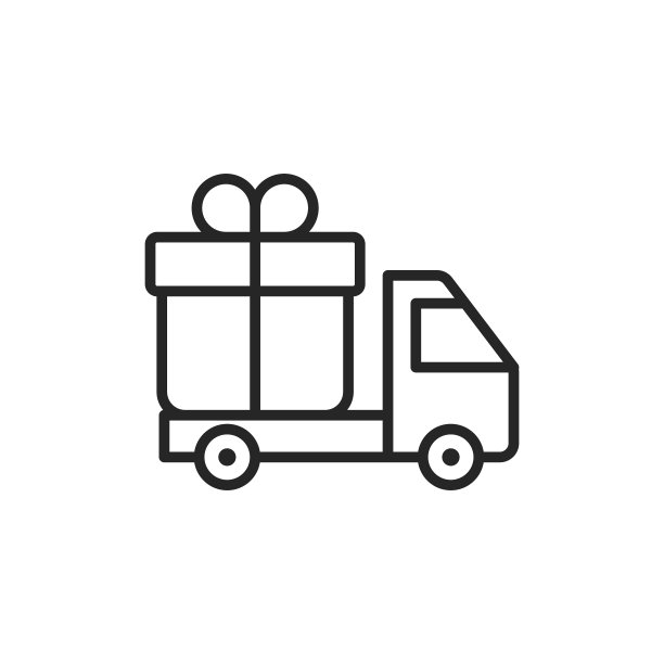 礼品递送与明星线图标。可编辑的中风。像素完美。移动和网络。图片下载