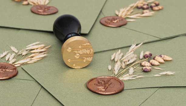 优雅的绿叶在婚礼邀请卡模板图片下载