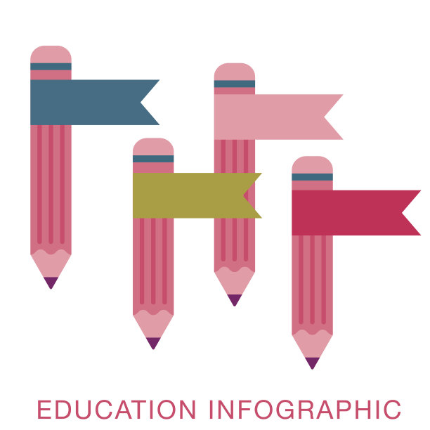 铅笔集教育信息图与文本和图标图片下载