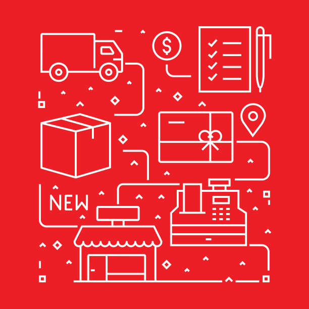 购物概念设计模板。大纲抽象的象征图片下载