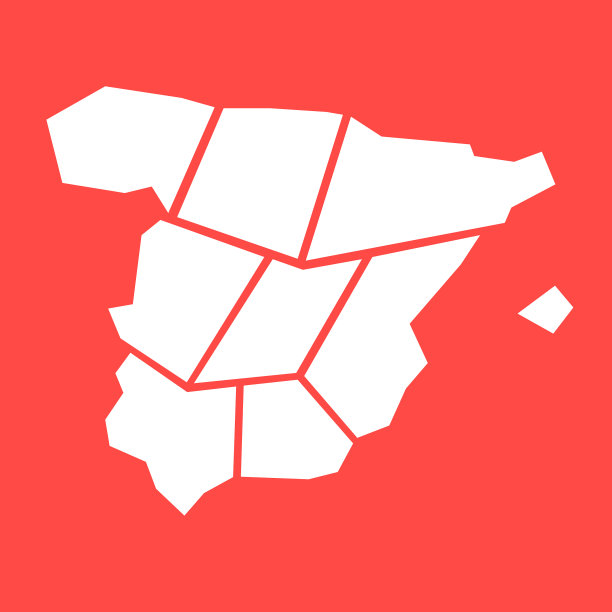 西班牙地图分成了几个部分图片下载