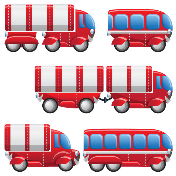 一组卡车和公共汽车图片下载