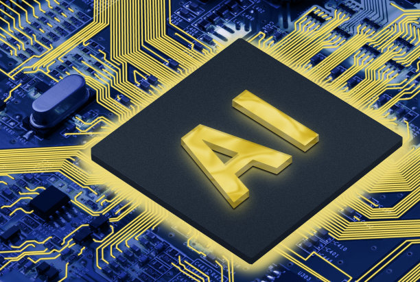 带有AI处理器的电子电路板图片下载