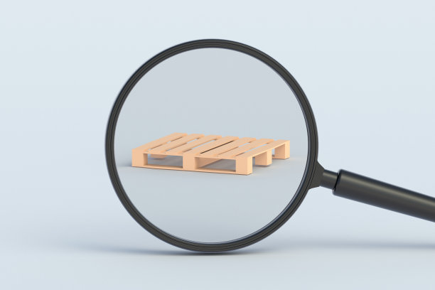 托盘后面的放大镜。三维渲染图片下载