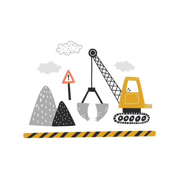 矢量图像的起重机和云图片下载