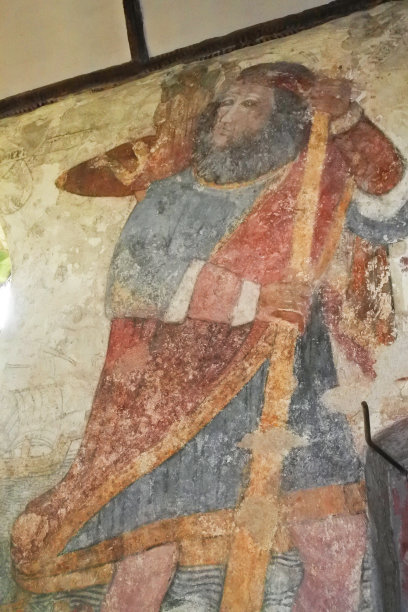 破损教堂壁画图片下载