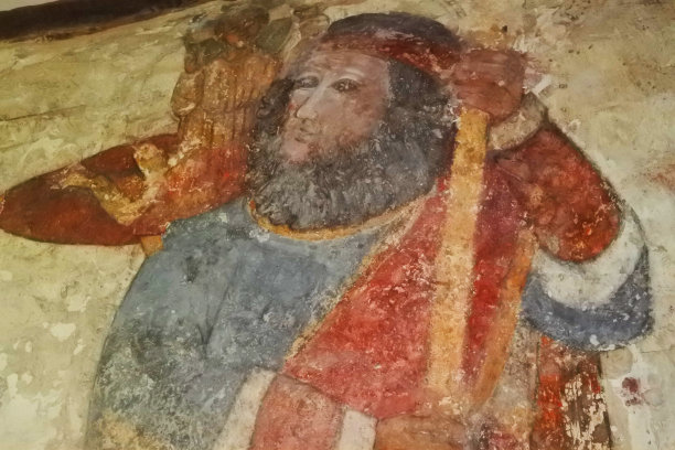 破损教堂壁画图片下载